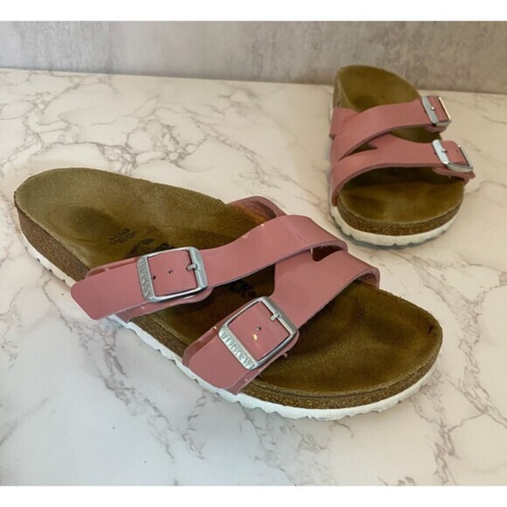 Birkenstock Sandals Women Sz EU 36 / US 5–5.5 Yao Old Rose Patent Birko-Flor